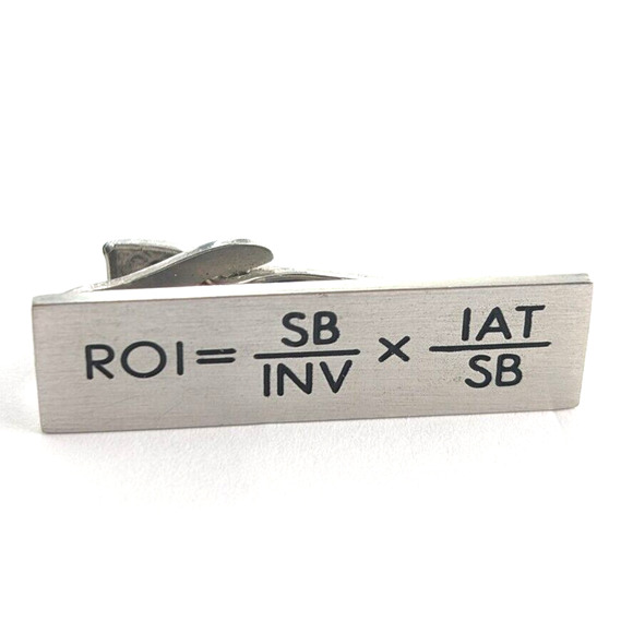 ROI Formula Return On Investment Formula Finance Tie Clip Robbins Co Attleboro - Picture 1 of 11